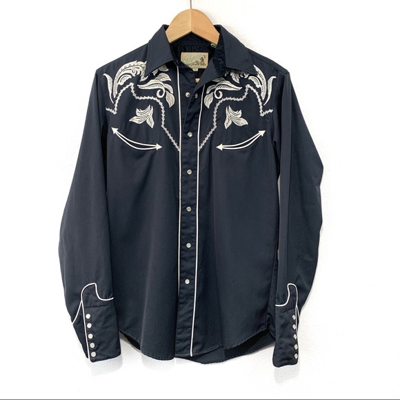 Men’s Vintage Embroidered Roper Western Shirt - Picture 2 of 8